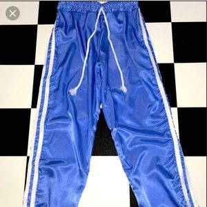 OH-MIGHTY blue satin pants. Fit a small/medium